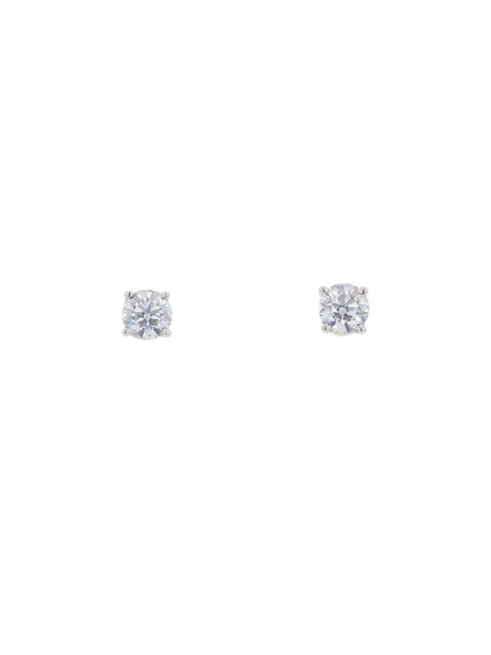 Tiffany & Co Earrings Solitaire Diamond Stud Total Platinum